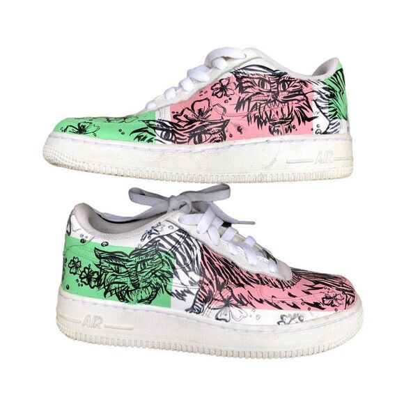 CUSTOM Air Force 1 Low 'Tiger Print' Size 4.5 - Picture 1 of 16